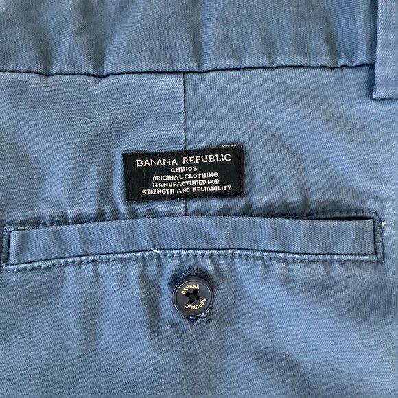 Banana Republic Pants Men's 36 x 32 Aiden Chino Trousers Flat Front - READ - Picture 8 of 11